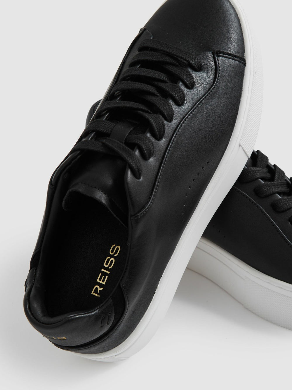 Women Leather Low-Top Trainers in Black
