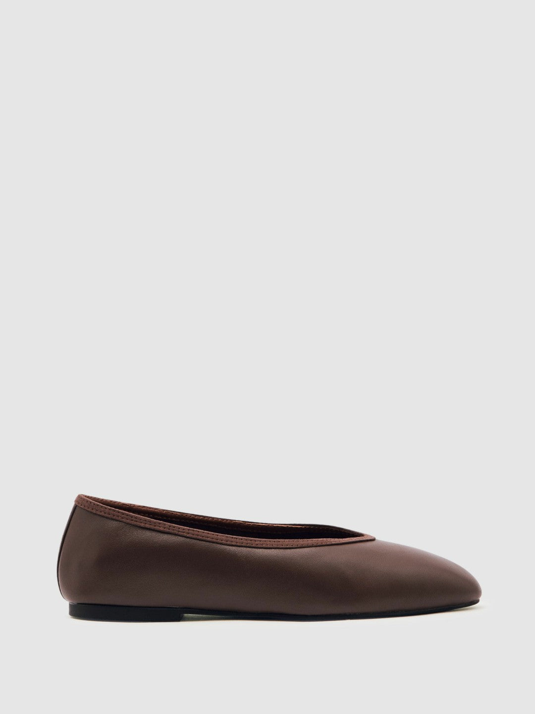Women Nappa Leather Ballet Flats in Brown