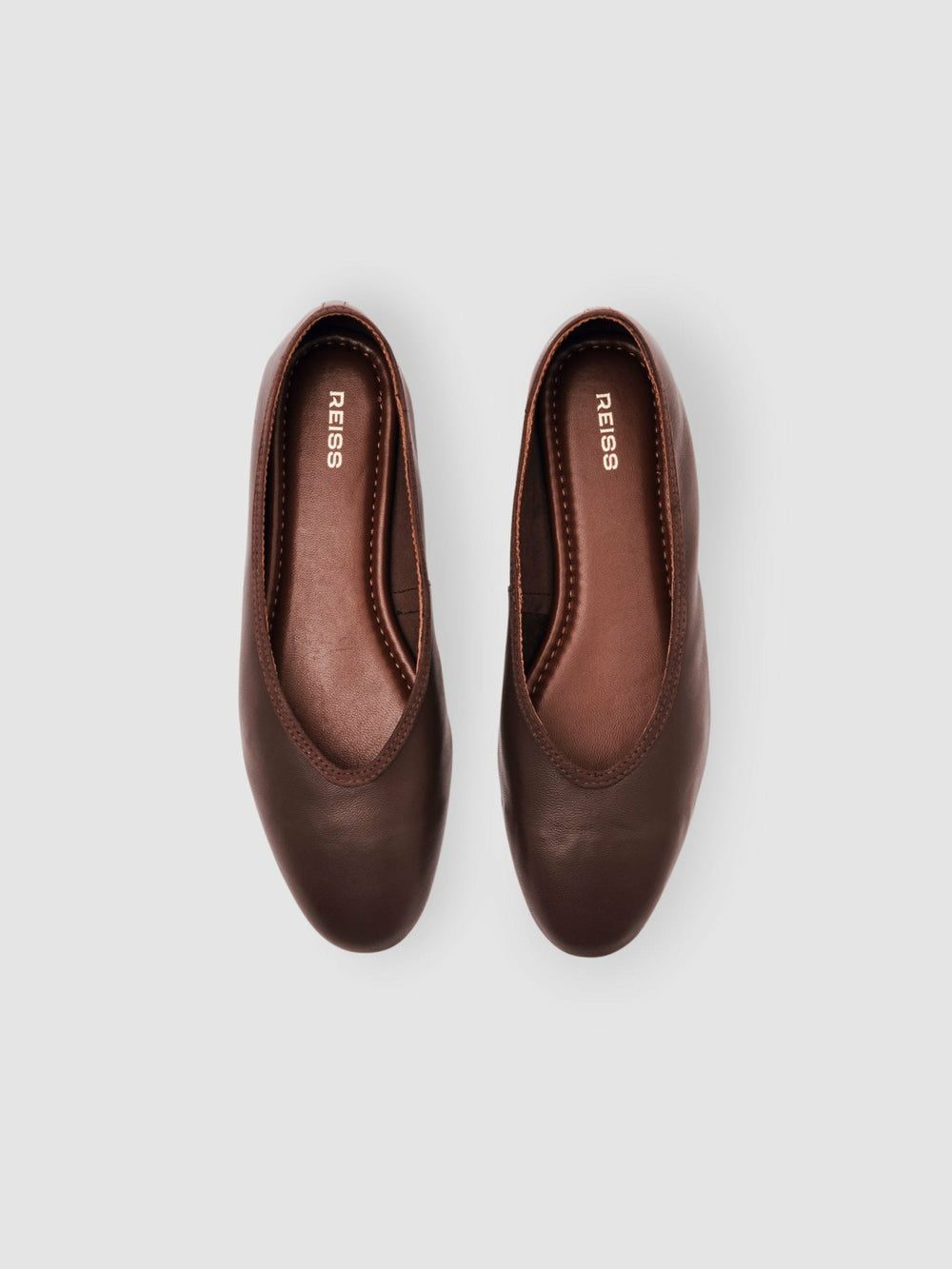 Women Nappa Leather Ballet Flats in Brown