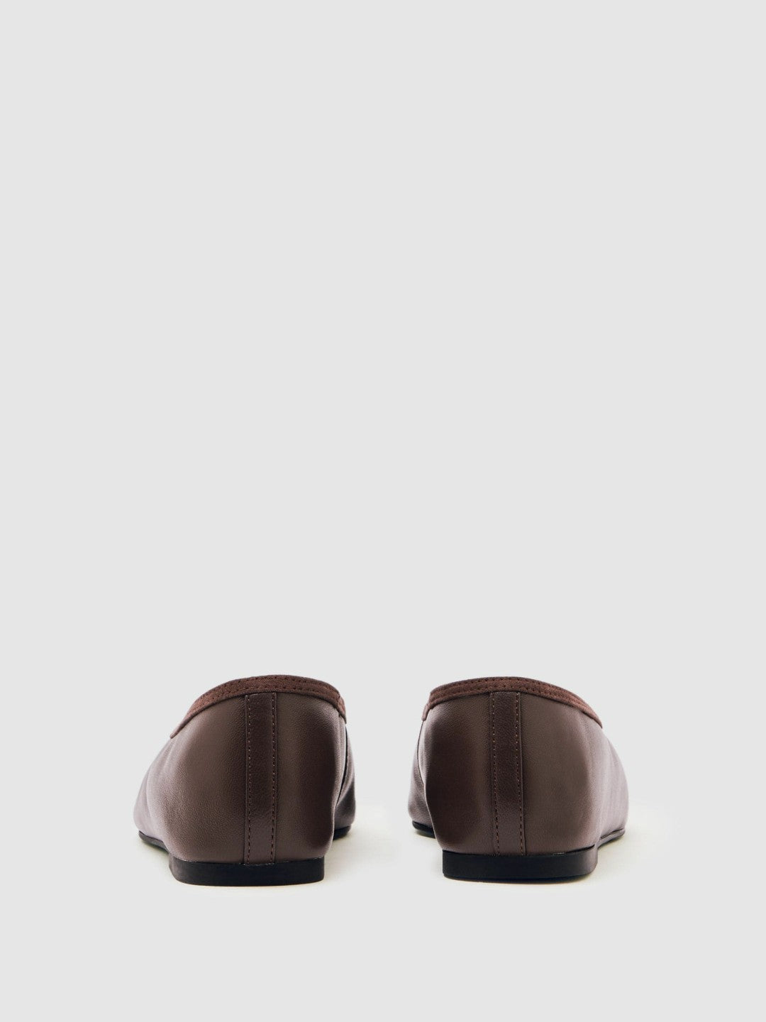 Women Nappa Leather Ballet Flats in Brown
