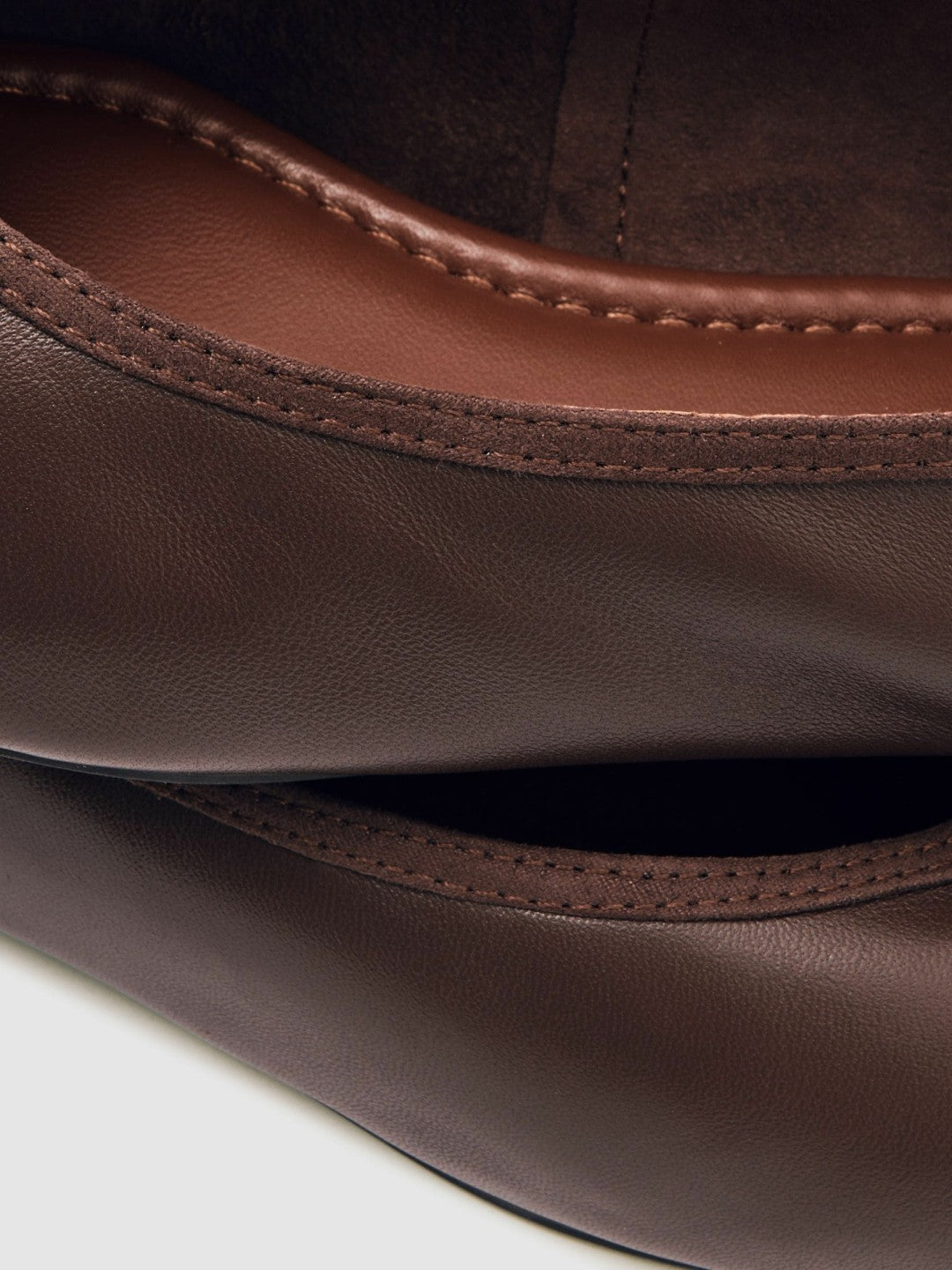 Women Nappa Leather Ballet Flats in Brown