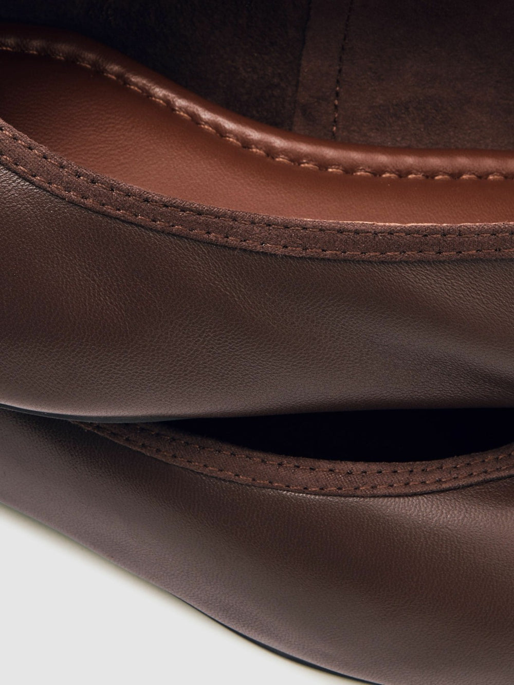 Women Nappa Leather Ballet Flats in Brown