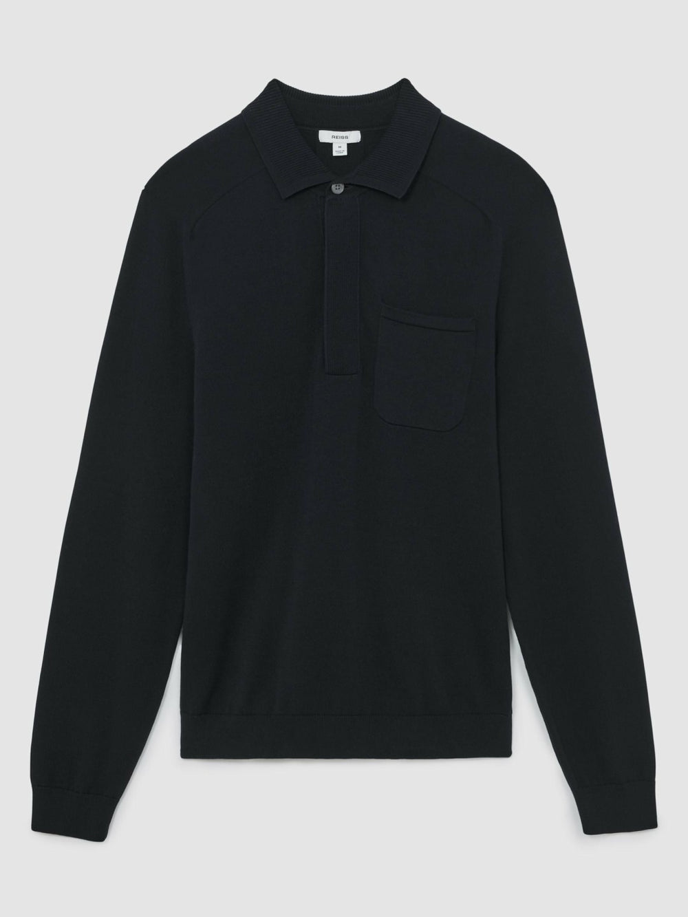 Men Cotton Concealed Placket Polo Shirt in Navy
