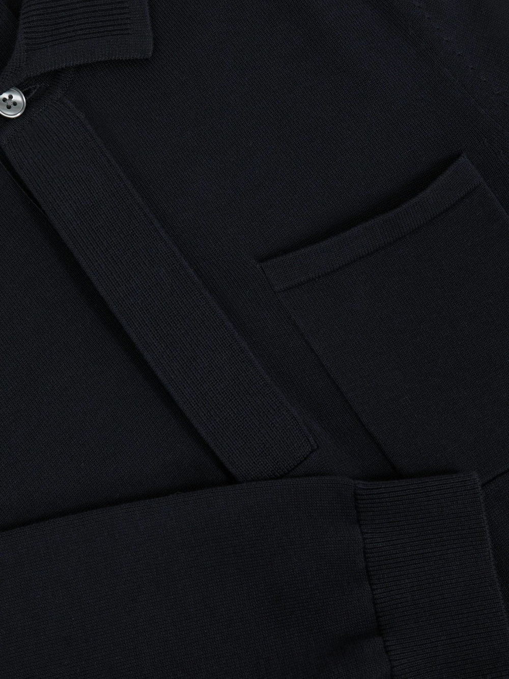 Men Cotton Concealed Placket Polo Shirt in Navy