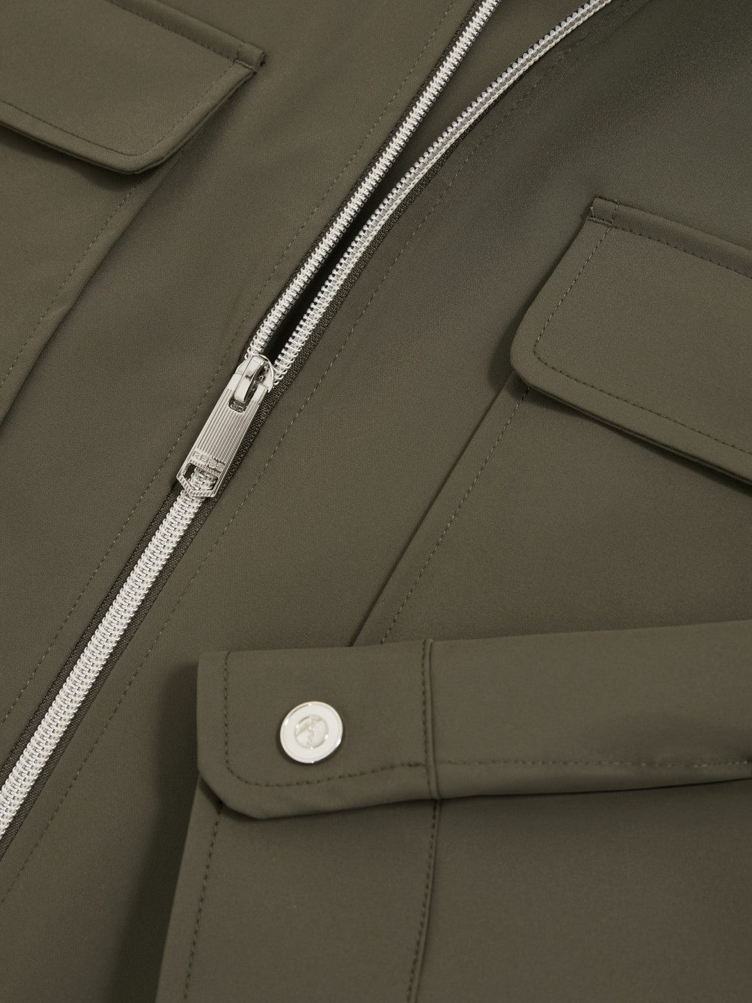 Men Technical Zip-Through Overshirt in Green