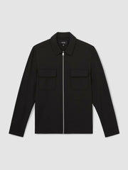Men Technical Zip-Through Overshirt in Black