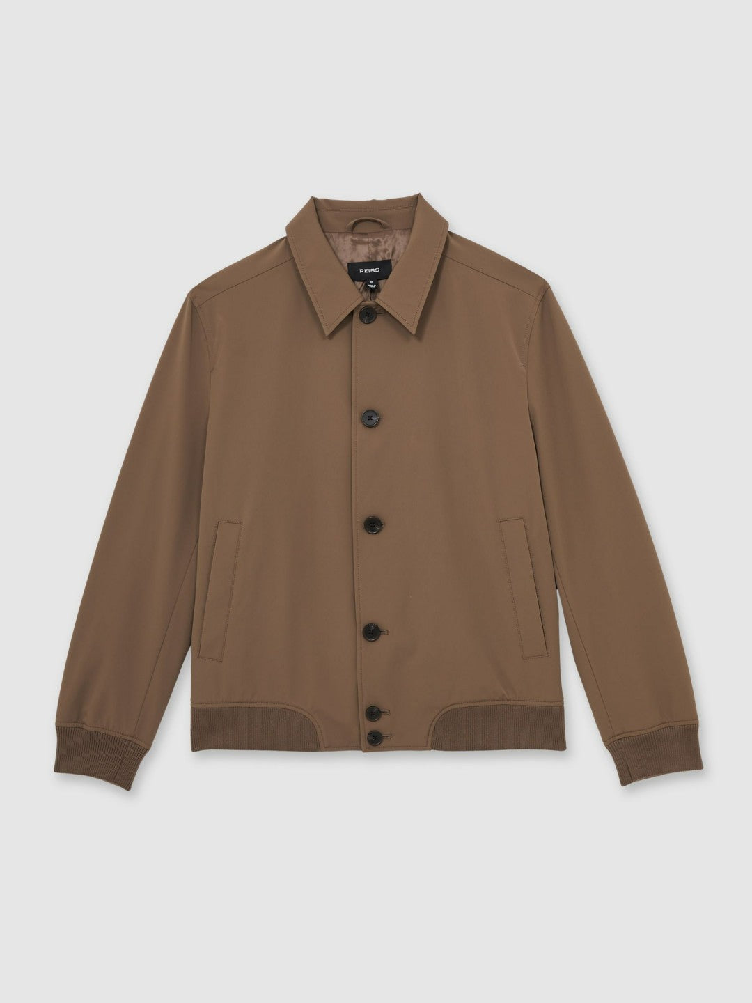 Men Technical Button Through Jacket in Chestnut Brown