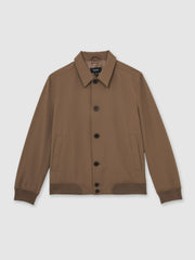 Men Technical Button Through Jacket in Chestnut Brown