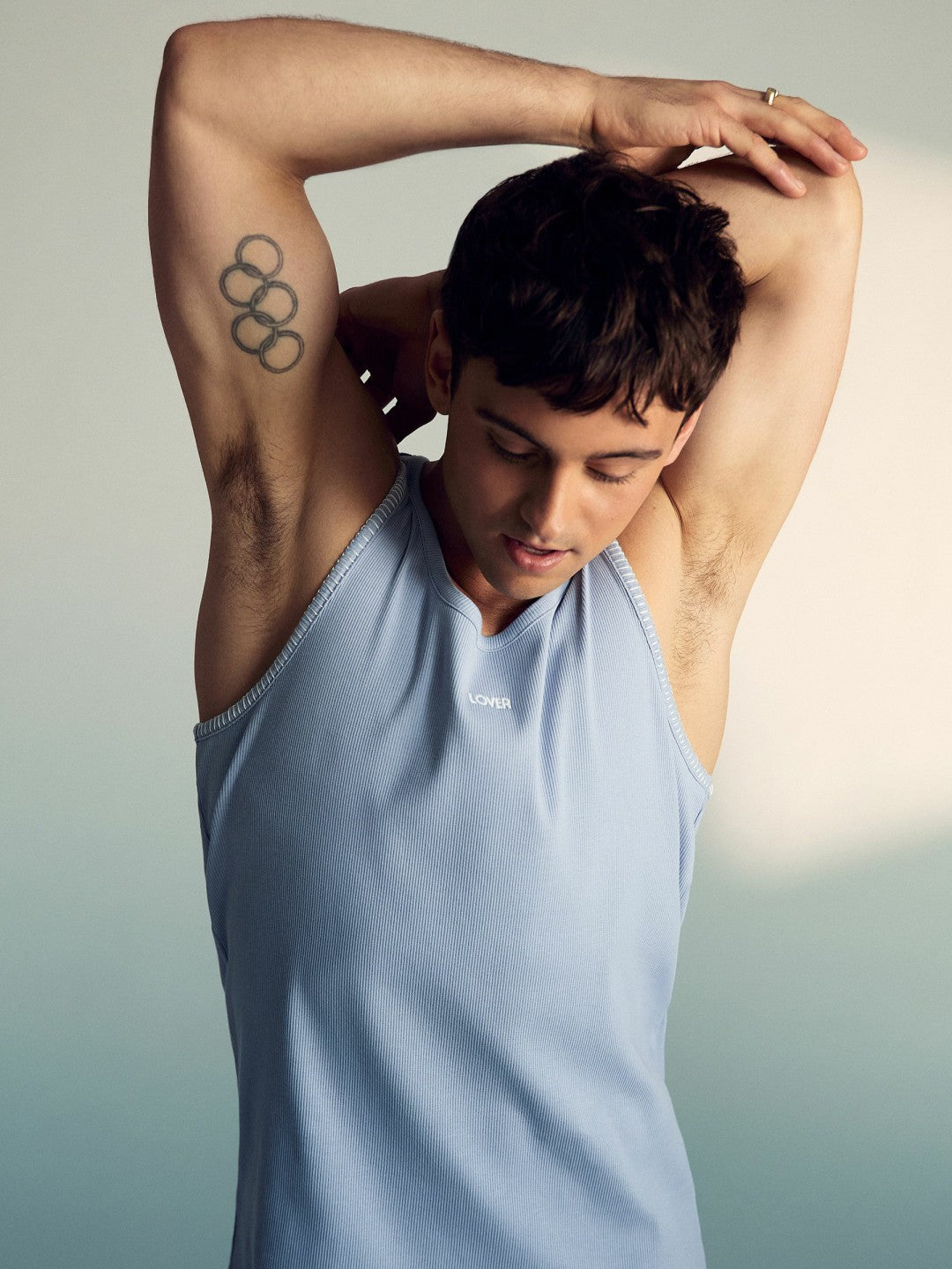 Men | Tom Daley Cotton Lover Vest with Stretch in Soft Blue