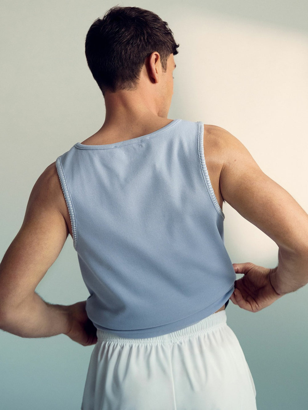 Men | Tom Daley Cotton Lover Vest with Stretch in Soft Blue