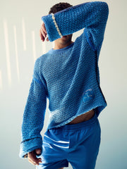 Men | Tom Daley Chunky Knit Jumper in Soft Blue