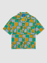 Men | Tom Daley Tile Crochet Shirt in Yellow/Green/Blue Multi