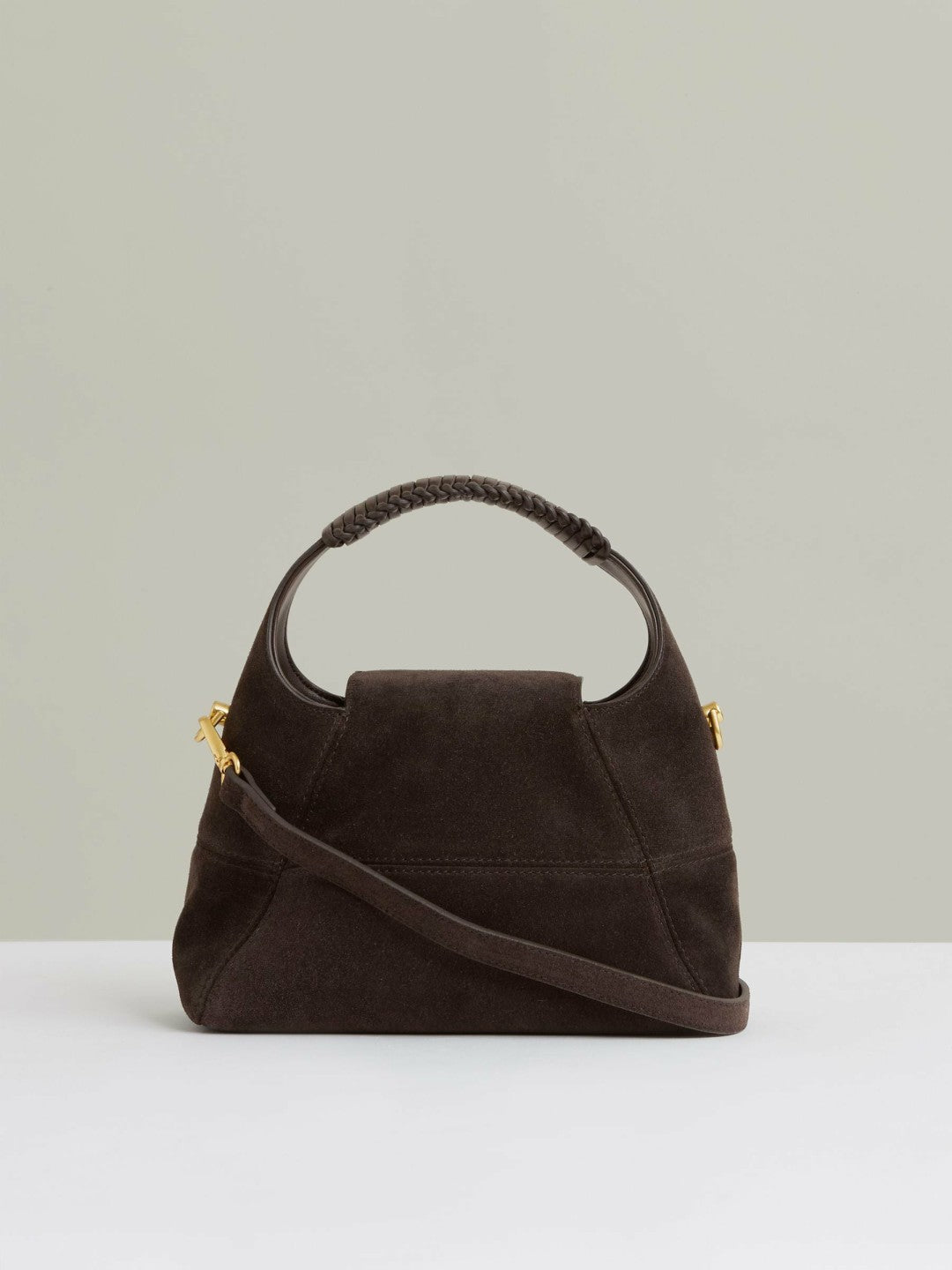 Women Suede Shoulder Bag in Chocolate