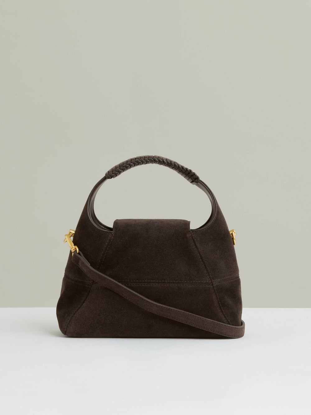 Women Suede Shoulder Bag in Chocolate
