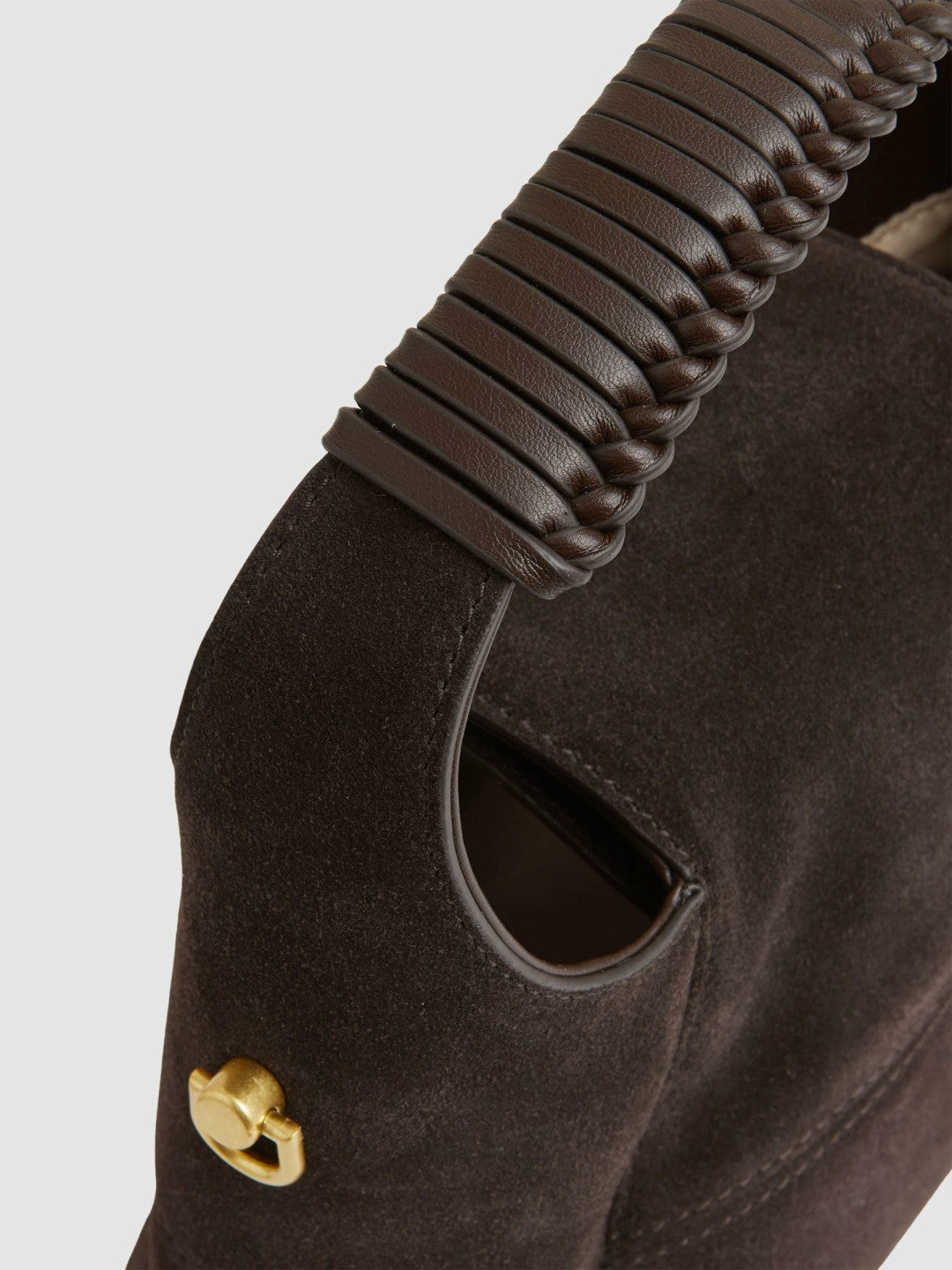 Women Suede Shoulder Bag in Chocolate