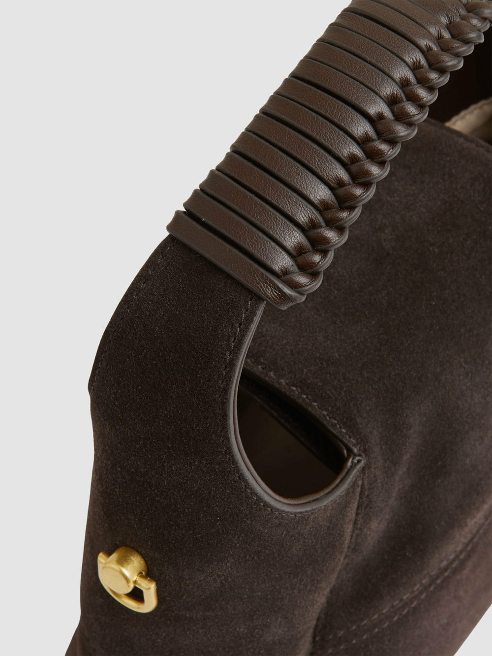 Women Suede Shoulder Bag in Chocolate