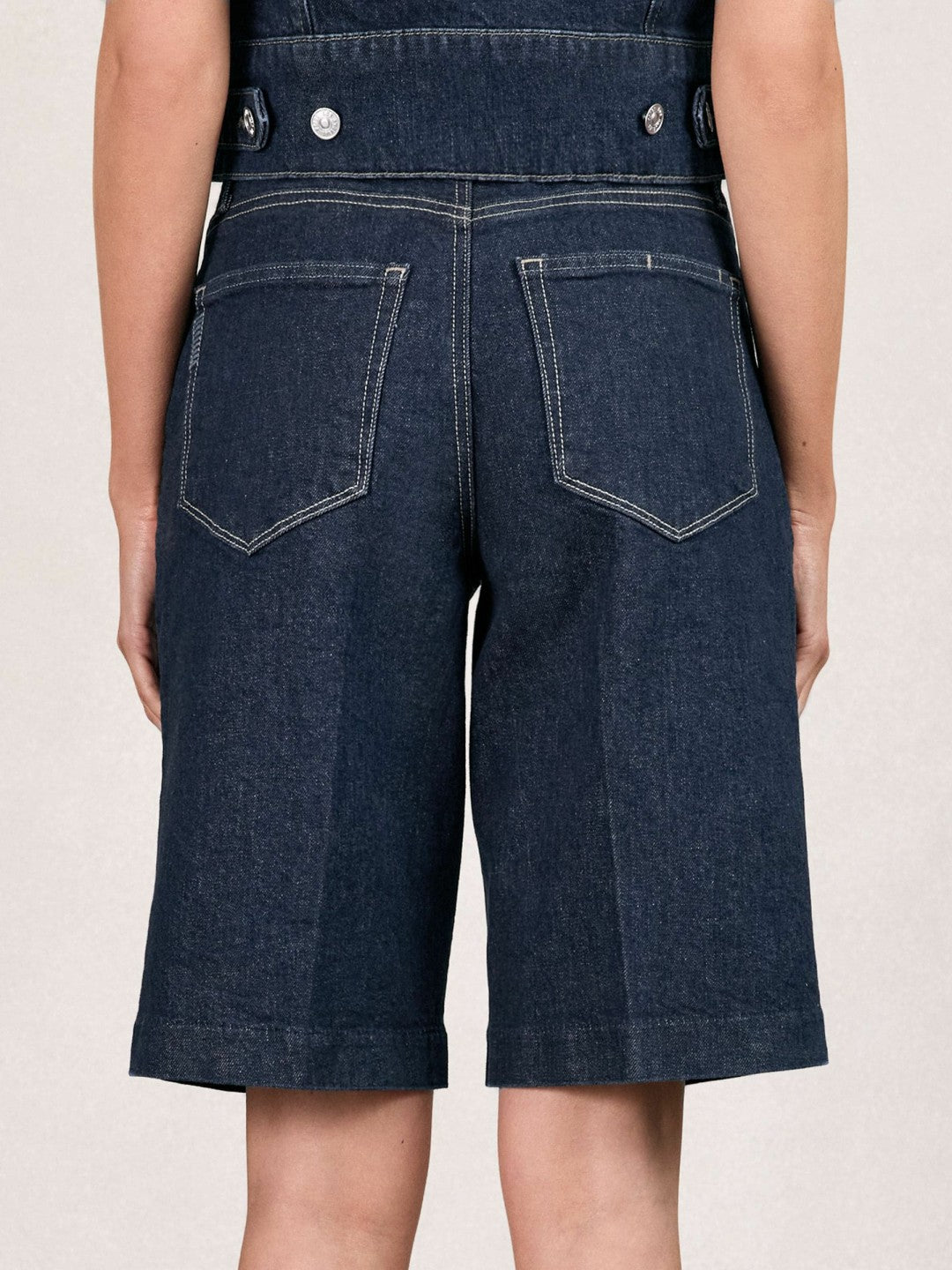 Women Paige Denim Bermuda Shorts in Navy