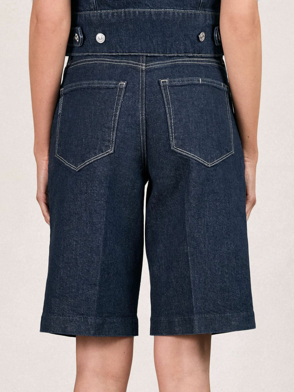 Women Paige Denim Bermuda Shorts in Navy