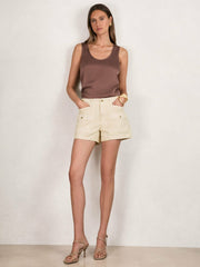 Women Paige Cargo Shorts in Cream