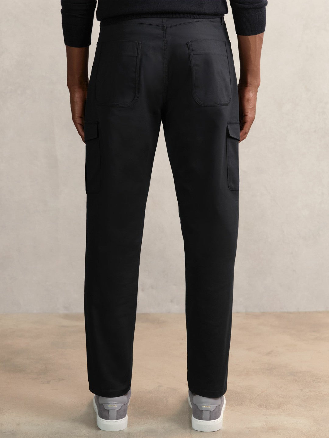 Men Cotton-Lyocell Cargo Trousers in Navy