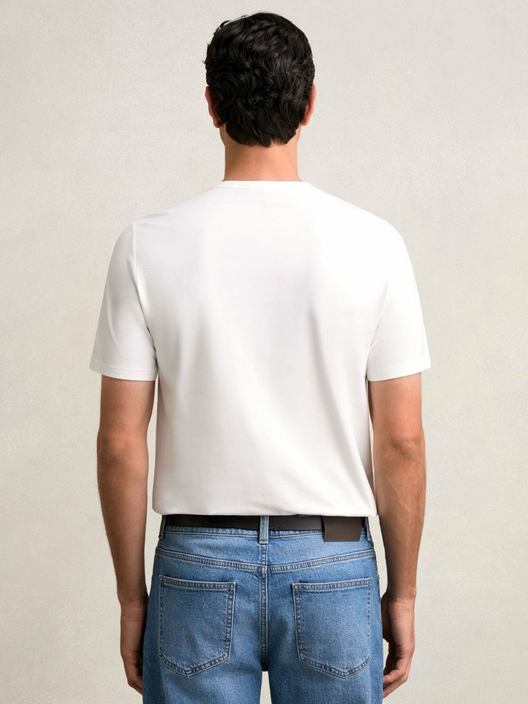 Men Stretch-Cotton Crew-Neck T-Shirt in White