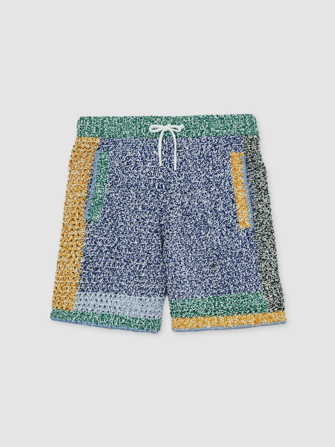 Men | Tom Daley Crochet Panel Shorts in Yellow/Green/Blue Multi
