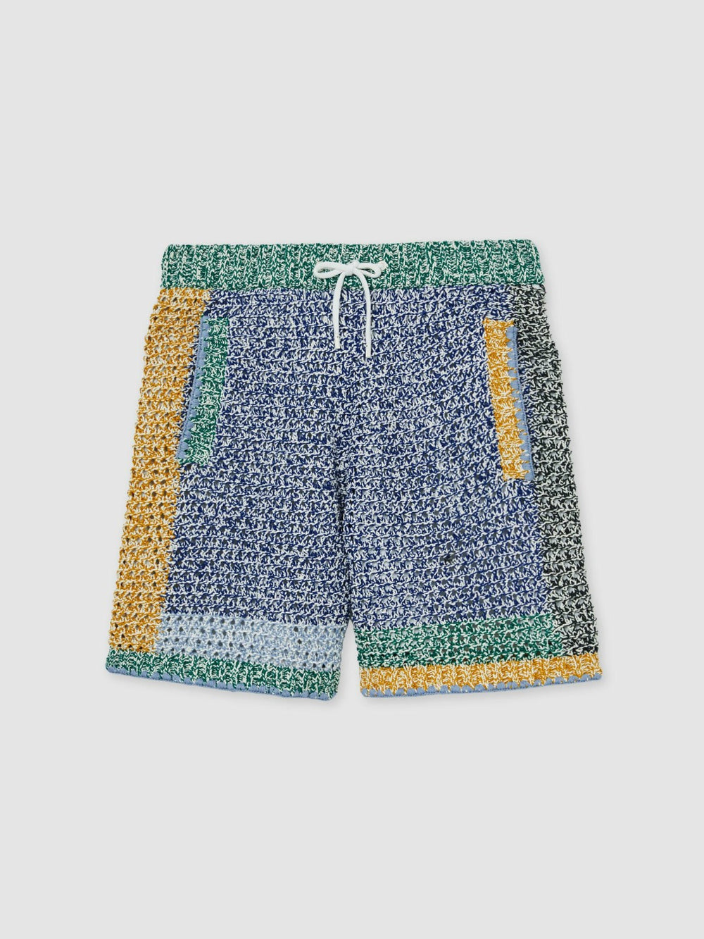 Men | Tom Daley Crochet Panel Shorts in Yellow/Green/Blue Multi