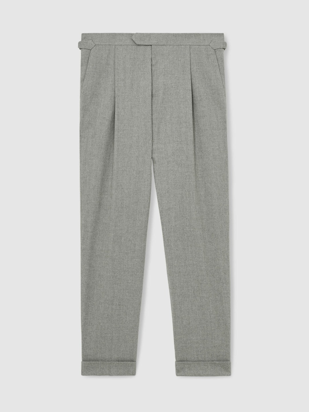 Men Regular Fit Herringbone Trousers With Cotton in Grey