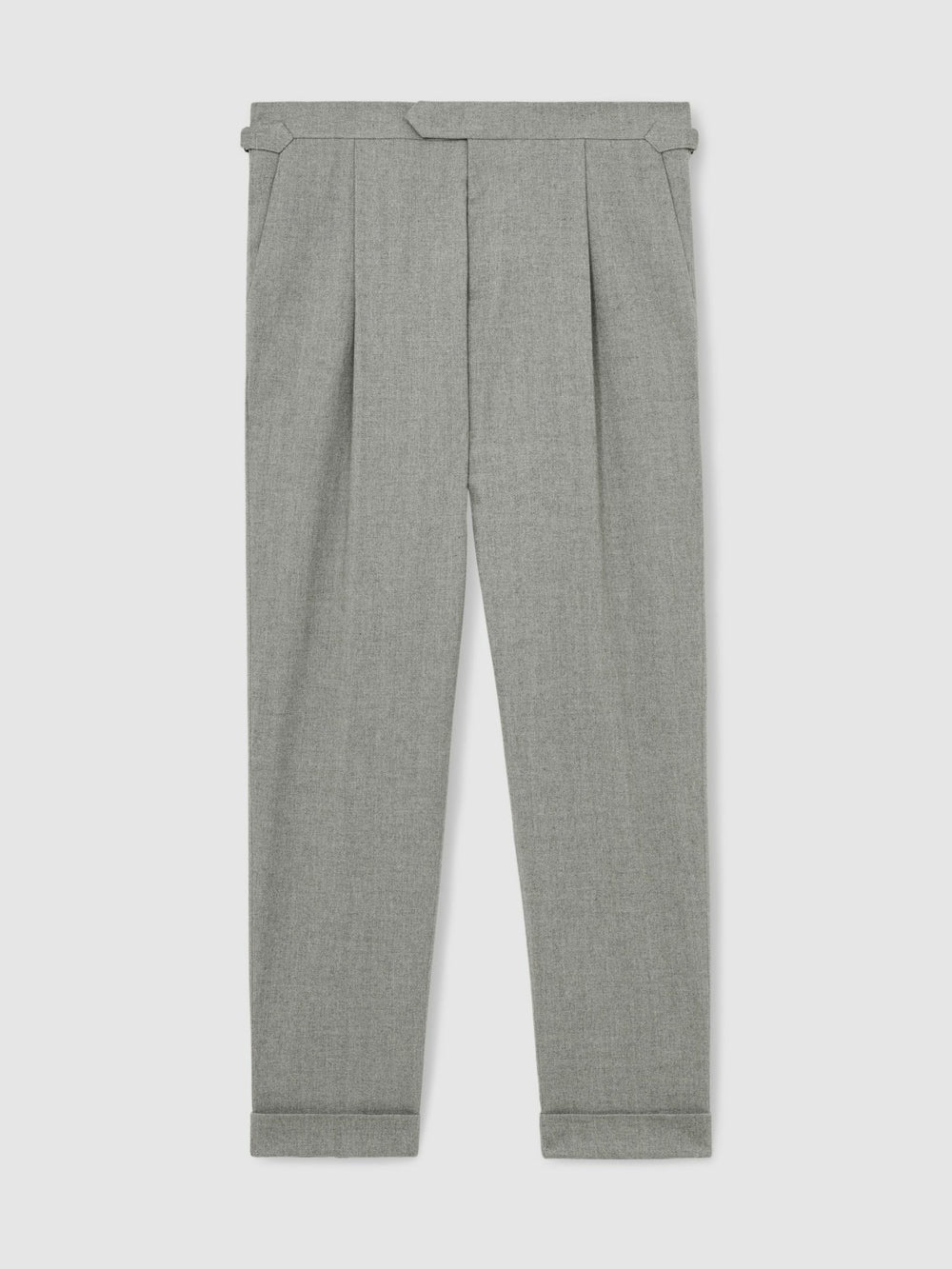 Men Regular Fit Herringbone Trousers With Cotton in Grey