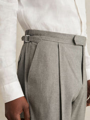 Men Regular Fit Herringbone Trousers With Cotton in Grey