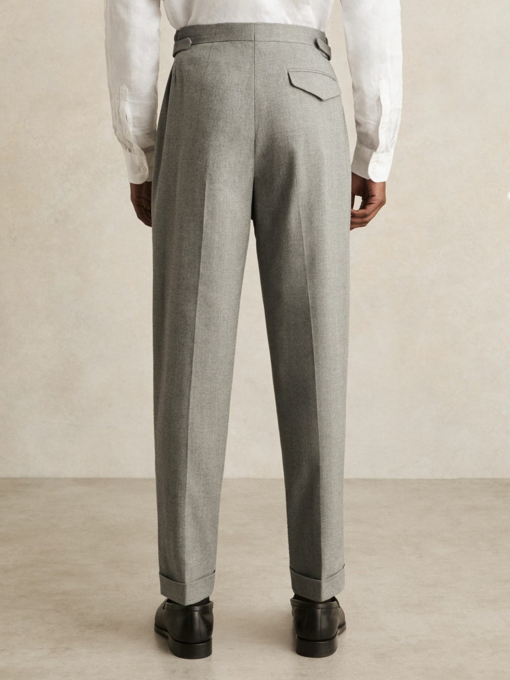 Men Regular Fit Herringbone Trousers With Cotton in Grey