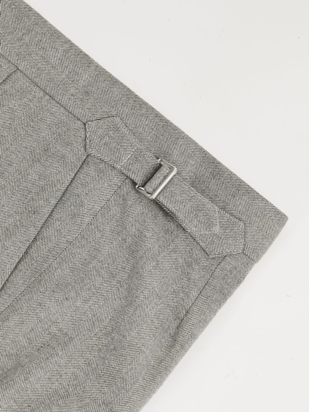 Men Regular Fit Herringbone Trousers With Cotton in Grey