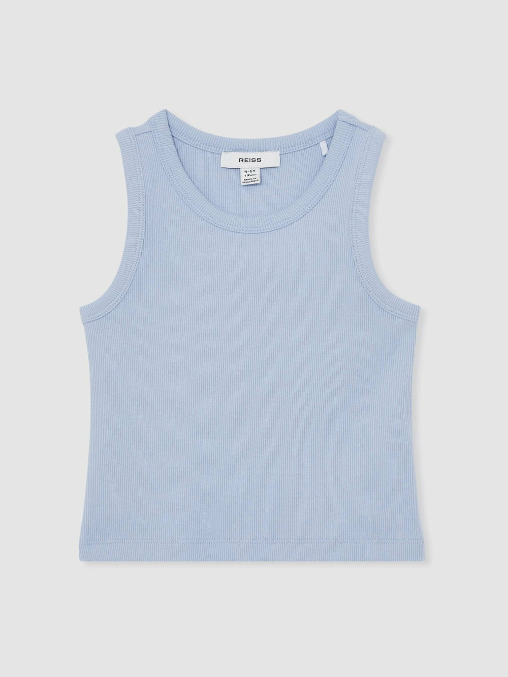 Children & Baby 3-9 yrs Stretch-Cotton Ribbed Vest in Blue