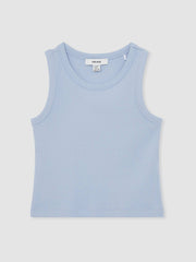 Children & Baby 3-9 yrs Stretch-Cotton Ribbed Vest in Blue