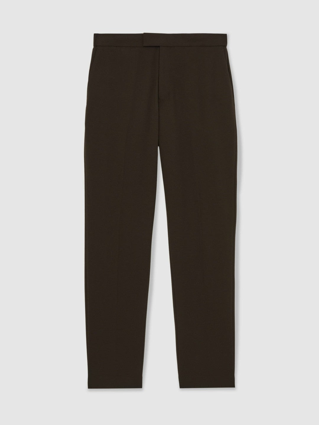 Men Slim-Fit Internal-Drawstring Trousers in Brown