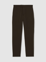 Men Slim-Fit Internal-Drawstring Trousers in Brown