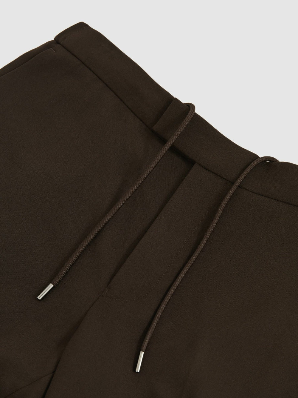 Men Slim-Fit Internal-Drawstring Trousers in Brown
