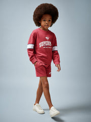 Children & Baby 13-14 yrs Superman Cotton Logo Sweatshirt in Red