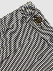 Children & Baby Houndstooth Check Pleated Skirt in Black/White