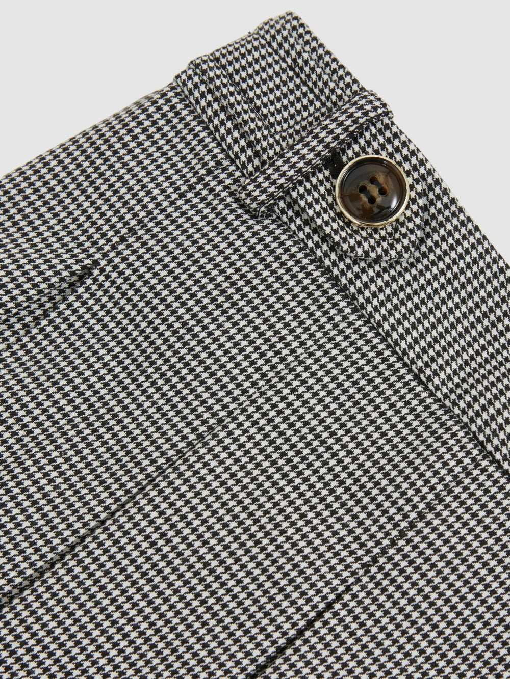 Children & Baby Houndstooth-Check Pleated Skirt in Black/White