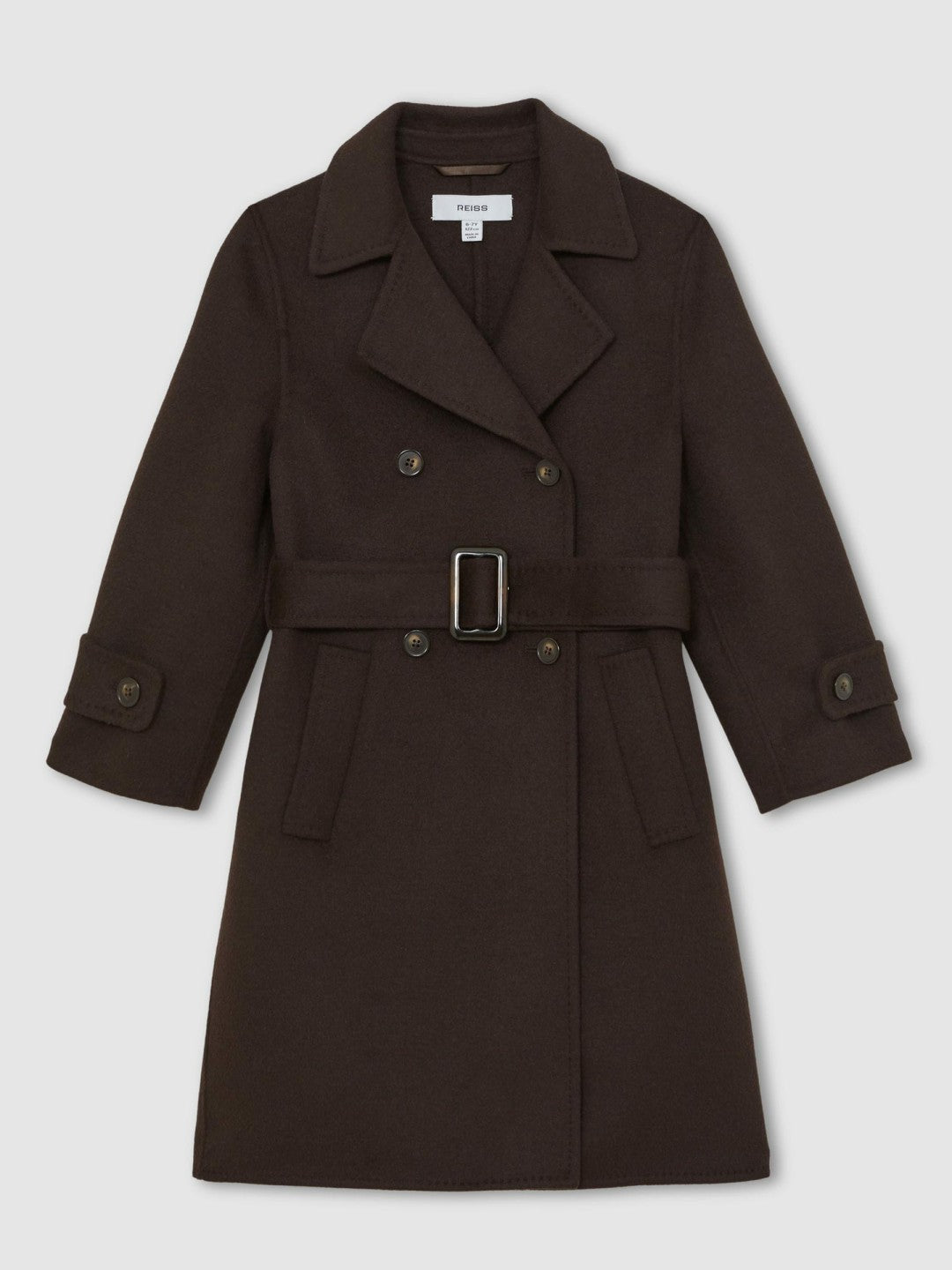 Children & Baby 13-14 yrs Double-Breasted Blindseam Wool-Blend Coat in Chocolate Brown