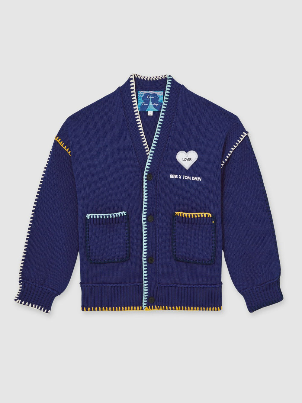 Men | Tom Daley Lover Knit Cardigan in Navy Blue