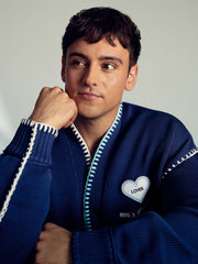 Men | Tom Daley Lover Knit Cardigan in Navy Blue