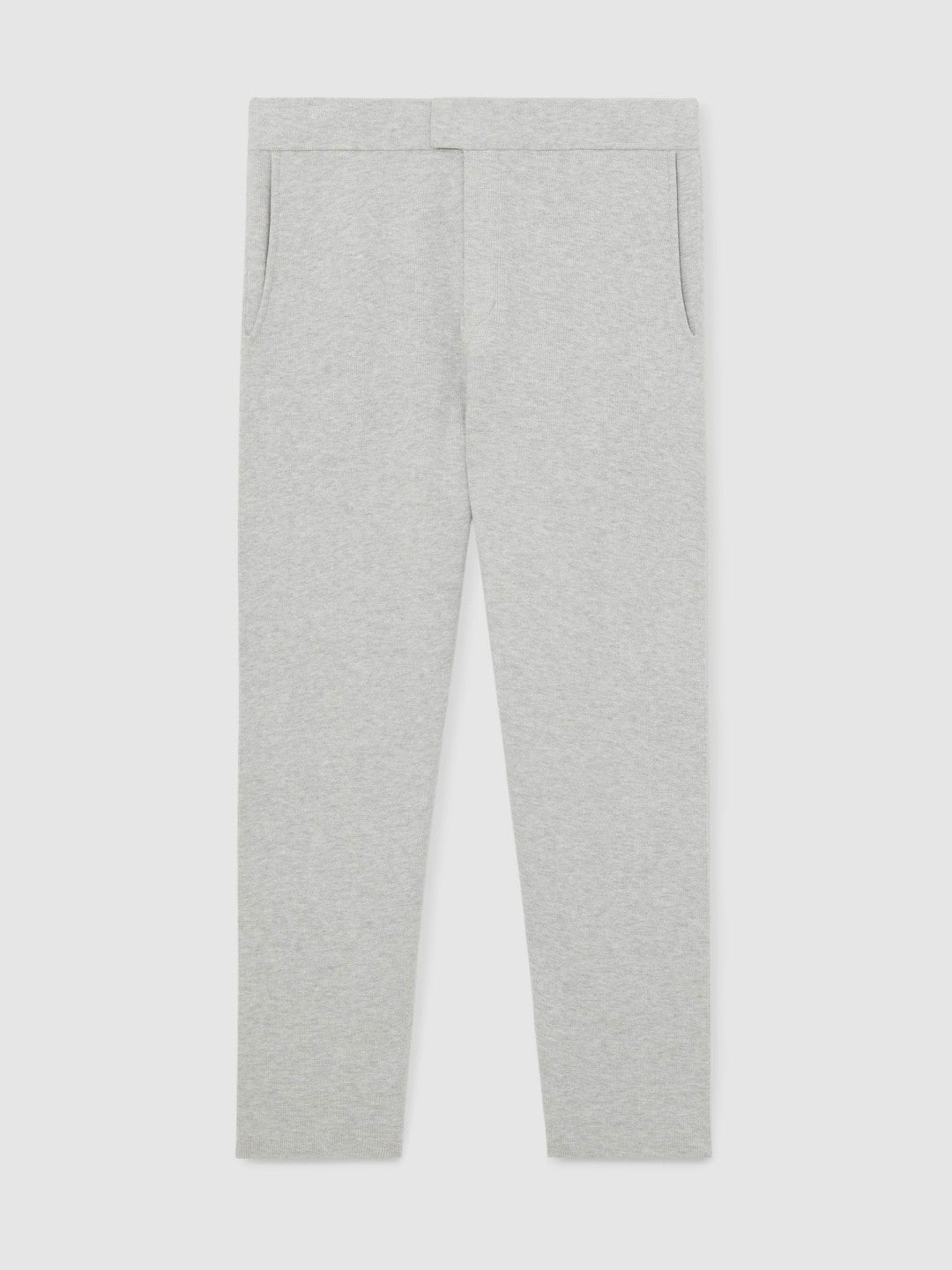 Men Tapered Knitted Trousers in Soft Grey