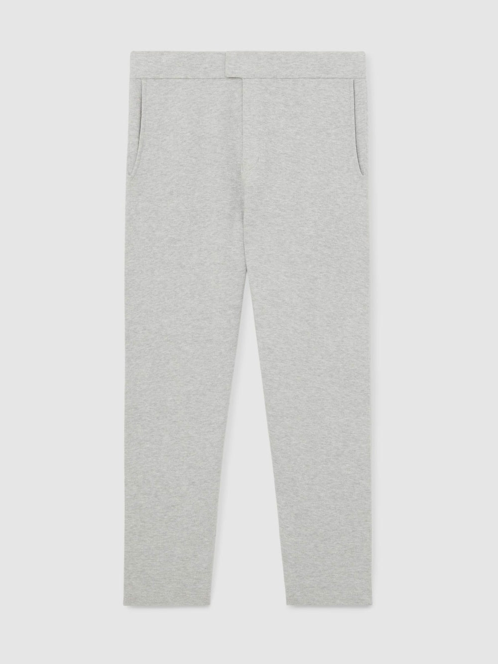 Men Tapered Knitted Trousers in Soft Grey