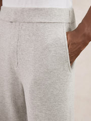 Men Tapered Knitted Trousers in Soft Grey