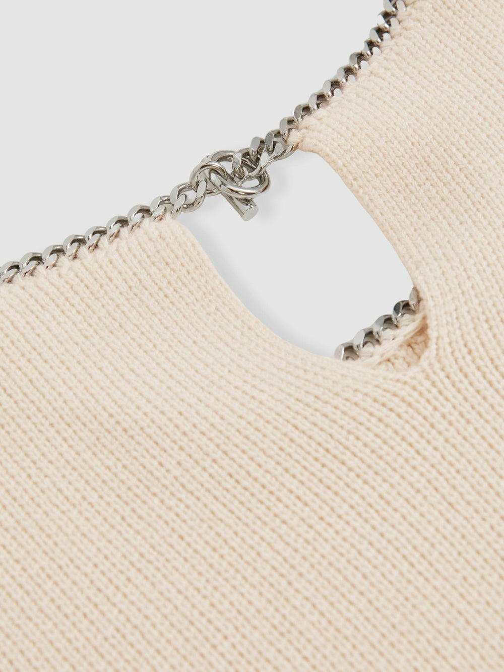 Women Wool-Blend Necklace-Trim Jumper with Cashmere in Cream