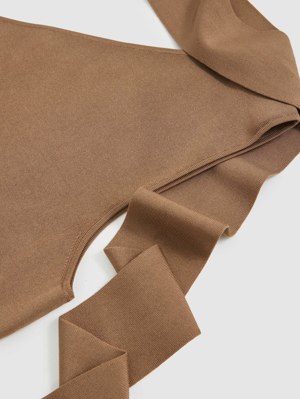 Women One Shoulder Scarf Top in Taupe Neutral