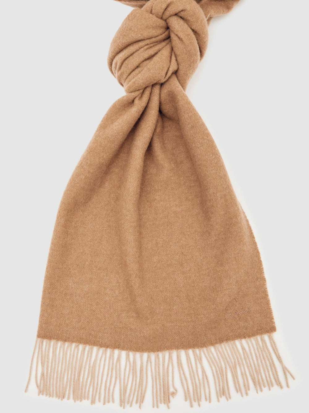 Women Wool-Cashmere Scarf in Taupe