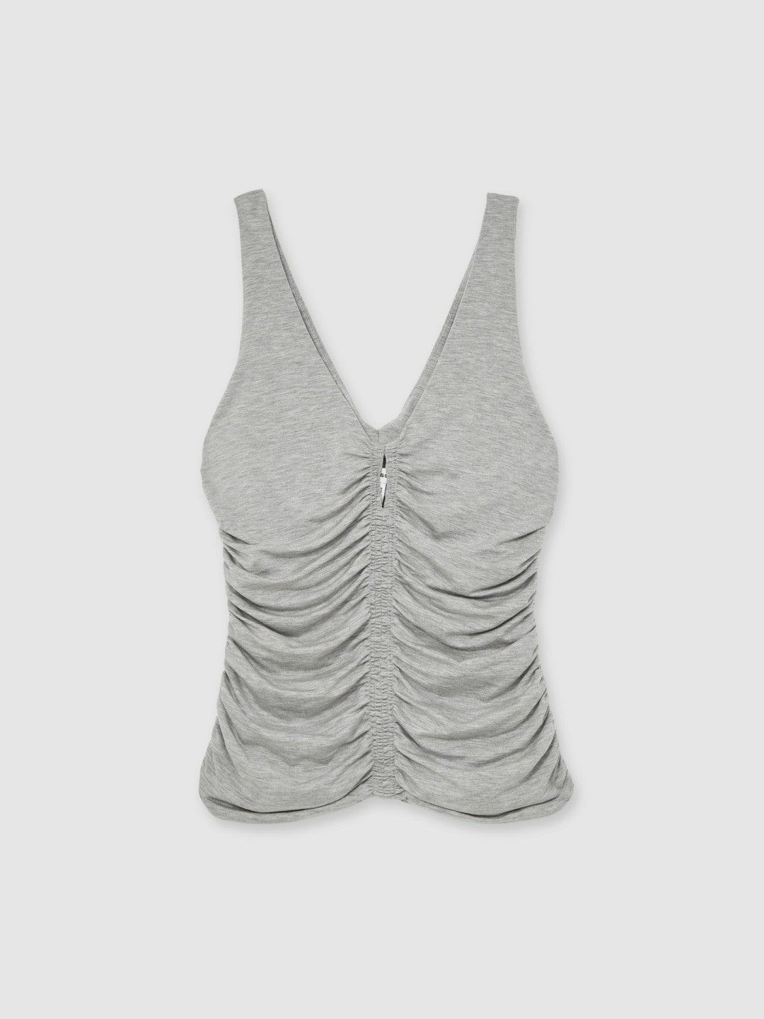 Women Stretch Lyocell Jersey Ruched Vest in Silver Grey